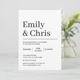 Invitación Tipografía moderna Boda Minimalista simple