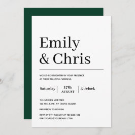 Invitación Tipografía moderna Boda Minimalista simple