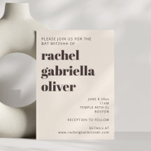 Tipografía Moderna Calidez Crema Marrón Bat Mitzva