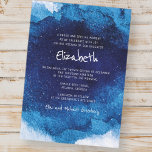 Invitación Tipografía moderna color de agua azul Bat Mitzvah<br><div class="desc">Compuesto de escritura lúdica y tipografía serif; todo sobre un fondo de fondo de color azul. Esto es diseñado por Select Fiesta Supplied Supplied,  exclusivo para Zazzle. Disponible aquí: http://www.zazzle.com/selectpartysupplies</div>