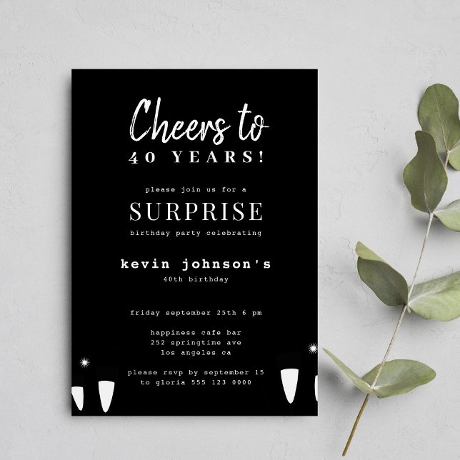 Invitación Tipografía moderna cualquier fiesta de cumpleaños  (Subido por el creador)