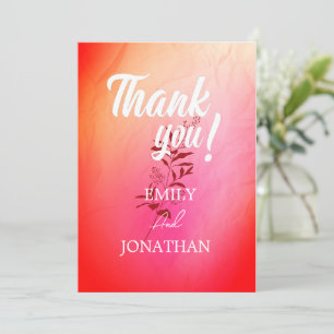 Invitación Tipografía moderna de acuarela naranja rosa GRACIA