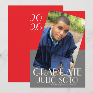 Invitación Tipografía moderna de graduación 2026 Foto