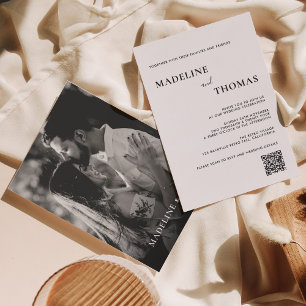 Invitación Tipografía moderna de Moda Boda de fotografía blan