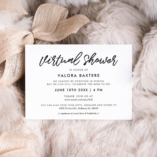 Invitación Tipografía moderna Ducha de novia virtual (Subido por el creador)