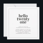 Invitación Tipografía moderna en blanco negro 21 cumpleaños d<br><div class="desc">Moderna y mínima tipografía en blanco y negro,  foto simple invitación contemporánea de fiesta de 21 años.</div>
