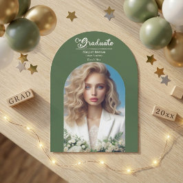 Invitación Tipografía moderna en negrita Graduada Verde Oliva