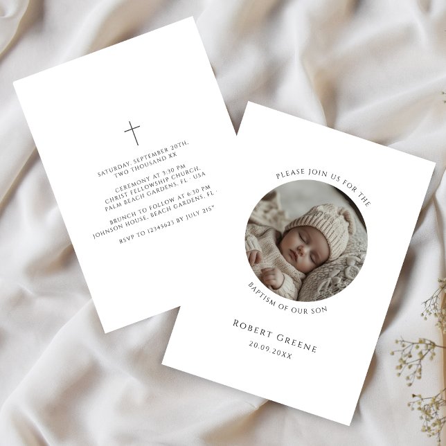 Invitación Tipografía moderna Foto bautismo (Subido por el creador)