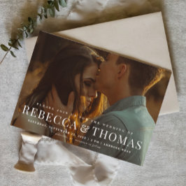 Invitación Tipografía Moderna Foto Boda