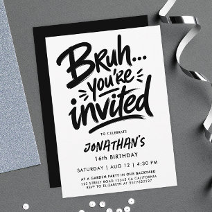 Invitación Tipografía Moderna Guay Graffiti Script 16