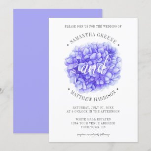 Invitación Tipografía moderna Lavender Boda Púrpura Peonía