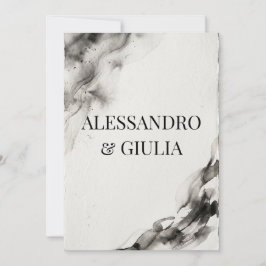 Invitación Tipografía Moderna Minimalista Boda en Blanco y Ne