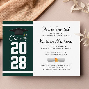 Invitación Tipografía moderna minimalista para fiesta de grad