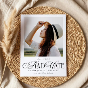 Invitación Tipografía Moderna para Graduación Elegante con Fo