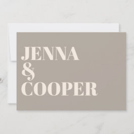 Invitación Tipografía Moderna Retro en Negrita Tono Taupe y L