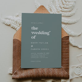 Invitación Tipografía moderna | Sage Green El Boda De