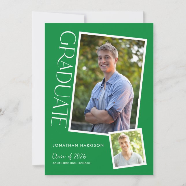 Invitación Tipografía Moderna Sencilla para Fiesta de Graduac (Anverso)