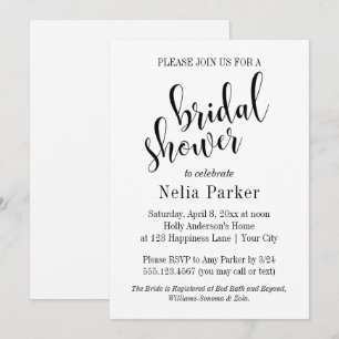 Invitación Tipografía moderna simple para despedida de solter