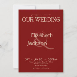 Invitación Tipografía Moderna Terracota Boda Clásica