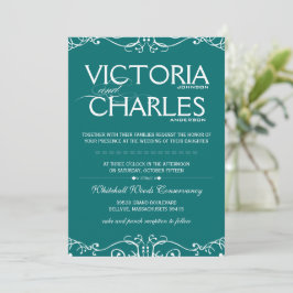 Invitación Tipografía moderna vintage esmeralda o cualquier c