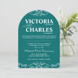 Invitación Tipografía moderna vintage esmeralda o cualquier c