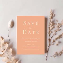 Invitación Tipografía Moderna y Chic de Color Coral para Salv