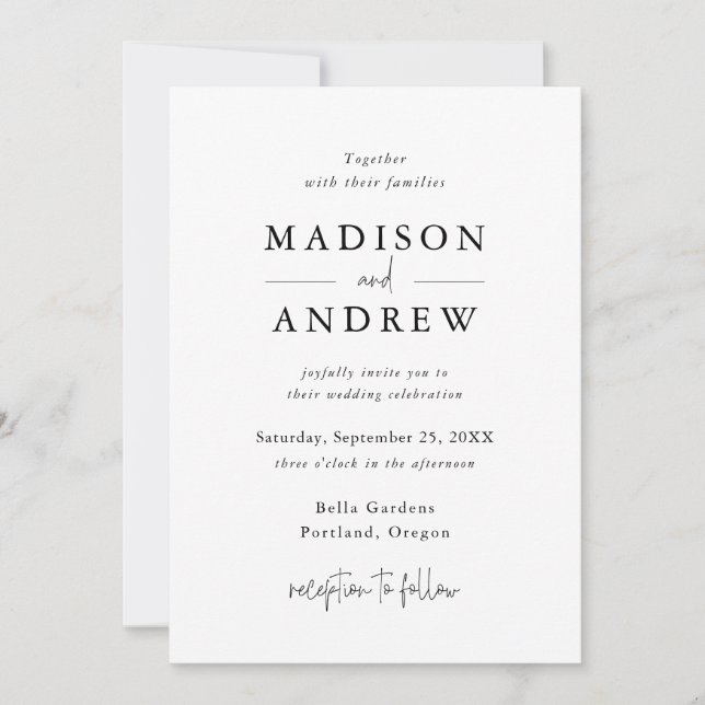 Invitación Tipografía moderna y elegante (Anverso)