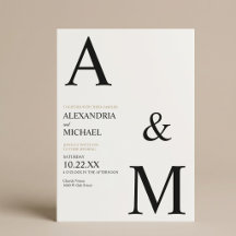 Tipografía Monograma Minimalista Moderna para Boda