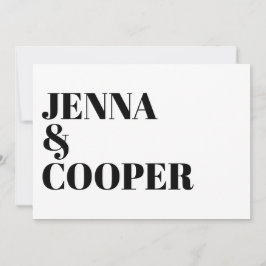Invitación Tipografía Negra Moderna Retro en Negativo y Blanc