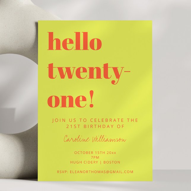 Invitación Tipografía Negrita Carta 21 Cumpleaños (Subido por el creador)
