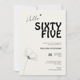 Invitación Tipografía Negrita Elegante Sesenta y Cinco Cumple