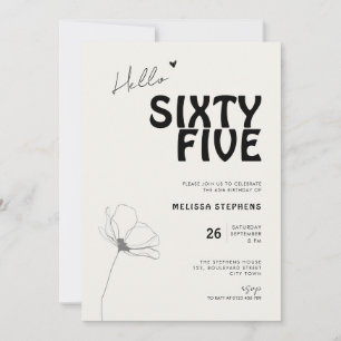 Invitación Tipografía Negrita Elegante Sesenta y Cinco Cumple