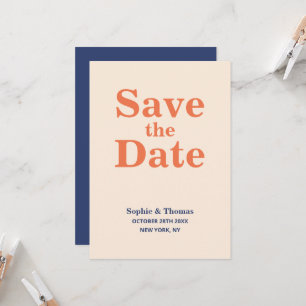 Invitación Tipografía Negrita Moderna para Boda Save the Date