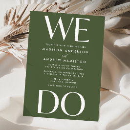 Invitación Tipografía Negrita Moderna Verde Oliva Nosotros Ha