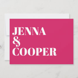 Invitación Tipografía Negrita Retro Moderna Magenta Boda
