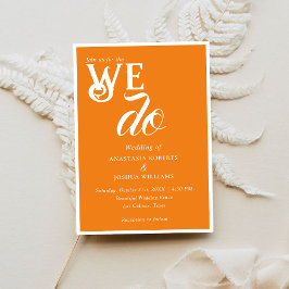 Invitación Tipografía Nupcial Vibrante y Audaz Naranja Lo Hac