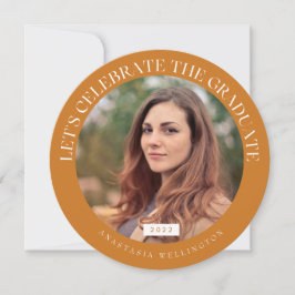 Invitación Tipografía ocre redonda 2022 Graduación de fotos