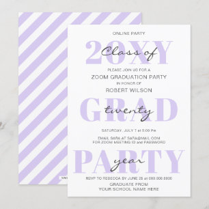 Invitación Tipografía púrpura Partido moderno de graduación e