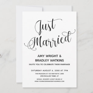 Invitación Tipografía Recién Casados Recepción Post-Boda