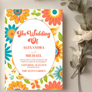 Invitación Tipografía retro Boda de verano