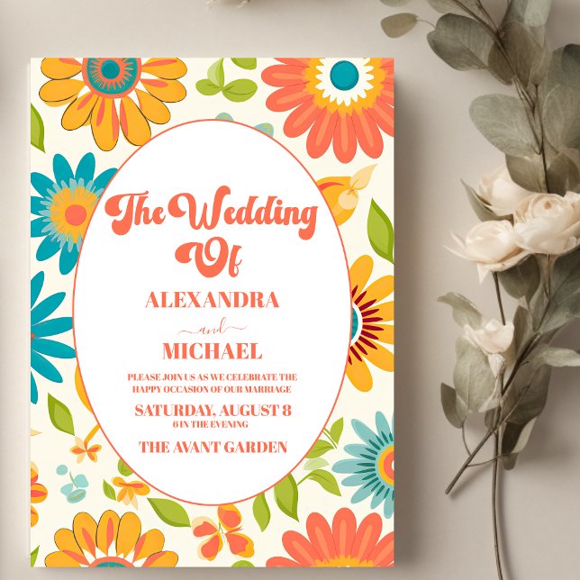 Invitación Tipografía Retro Boda Verano Sol (Subido por el creador)