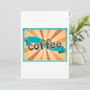 Invitación Tipografía Retro de Café Explosión Solar Marrón Te