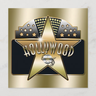Invitación Tipografía Retro de la Antigua Hollywood Dorada In