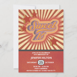 Invitación Tipografía retro divertida de Guay dulce 16