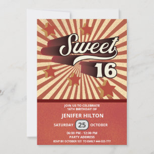 Invitación Tipografía retro divertida de Guay dulce 16