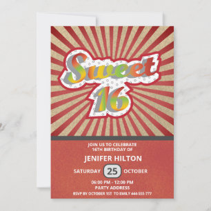 Invitación Tipografía retro divertida de Guay dulce 16