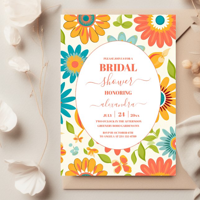 Invitación Tipografía retro Ducha de novias en verano (Subido por el creador)