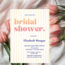 Tipografía retro Ducha nupcial a rayas