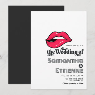 Invitación Tipografía Retro Vintage Boda Pop Art