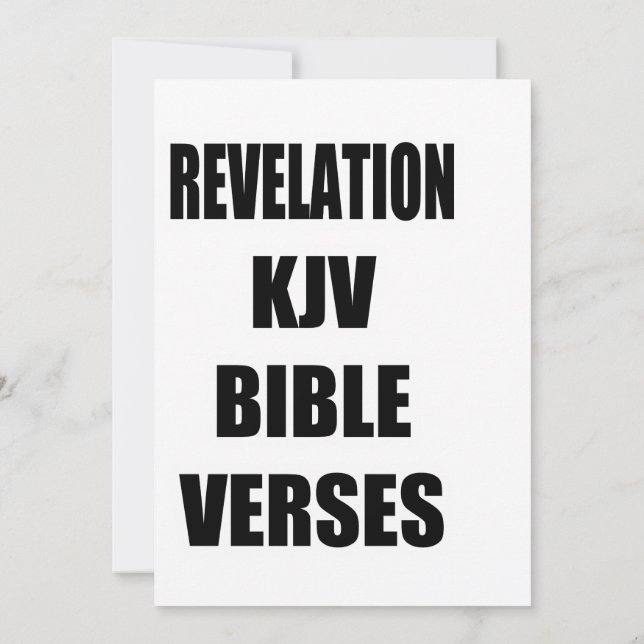Invitación Tipografía «Revelation KJV Bible Verses» (Reverso)